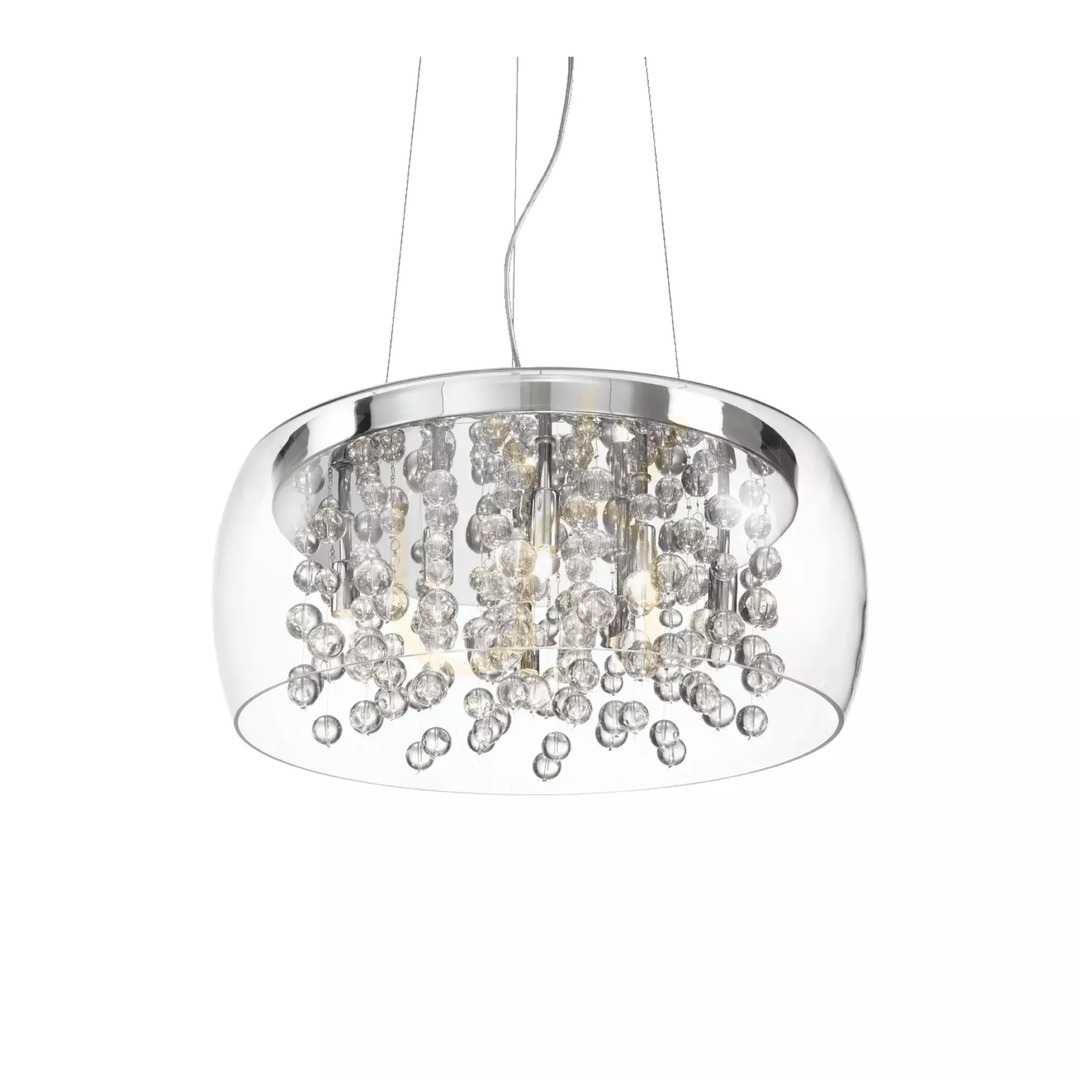 Vorschau Pendelleuchte Ideallux AUDI-80 SP8 Fumé Chrom Glas 8-flammig G9 Ø50 cm 197654 Pendelleuchte Ideallux AUDI-80 SP8 Fumé Chrom Glas 8-flammig G9 Ø50 cm 197654