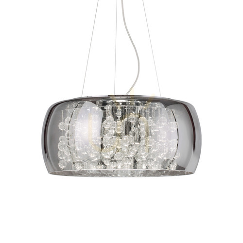 Prüfen Pendelleuchte Ideallux AUDI-80 SP8 Fumé Chrom Glas 8-flammig G9 Ø50 cm 197654