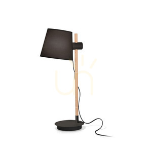Tischlampe Ideallux AXEL TL1 NERO schwarz Holz Stoff E27 272238 small 0
