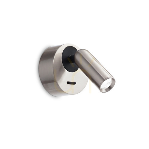 Prüfen Wandleuchte Ideallux Bean AP Round Nickel LED 3W vernickelt 260631