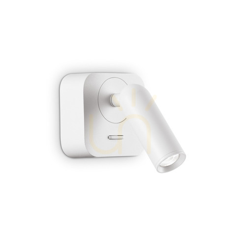 Prüfen Wandleuchte Ideallux Bean AP Square Bianco weiß LED 3W Metall Glas 260648