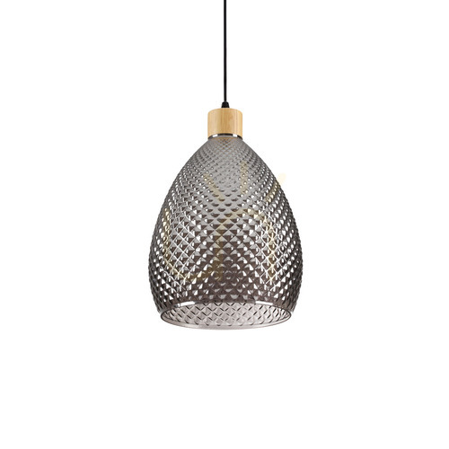 Prüfen Pendelleuchte Ideallux Bergen SP1 Glas schwarz E27 24 cm 238746