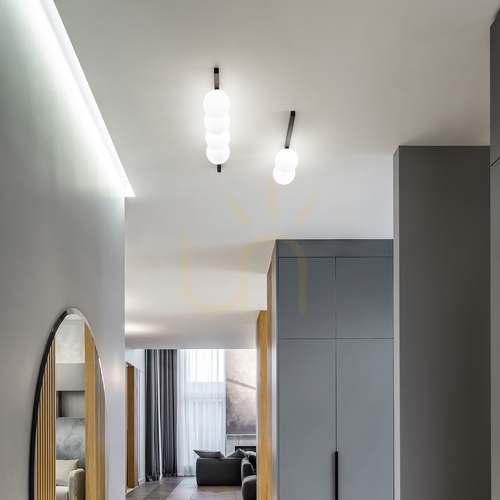 Prüfen Plafond Ideallux Binomio PL4 Nero schwarz 4-flammig G9 86 cm 310688