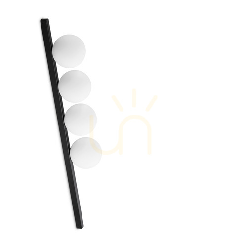 Prüfen Plafond Ideallux Binomio PL4 Nero schwarz 4-flammig G9 86 cm 310688
