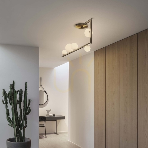 Prüfen Plafond Ideallux BIRDS PL5 schwarz Metall Glas 5-flammig G9 273631