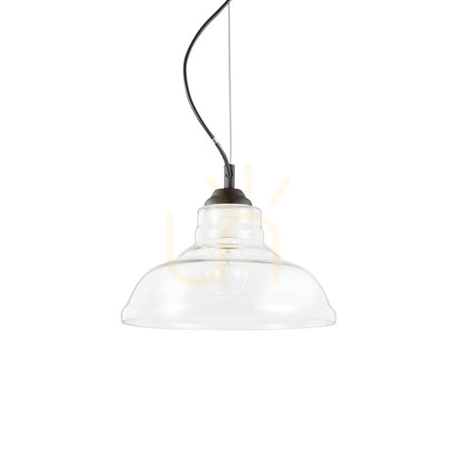Prüfen Pendelleuchte Ideallux Bistro SP1 Plate transparent Glas schwarz E27 112336