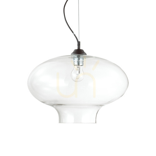 Prüfen Pendelleuchte Ideallux Bistro SP1 Rund transparent Glas 40 cm E27 120898