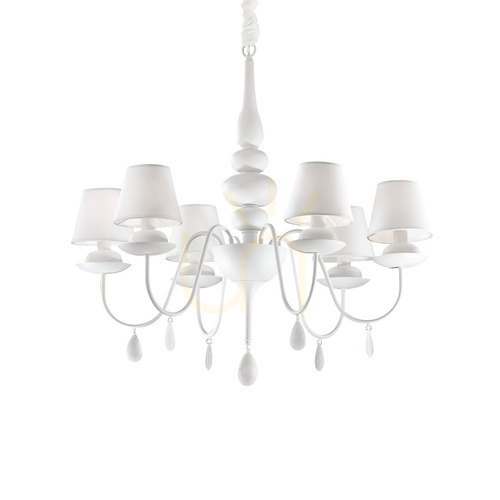 Prüfen Pendelleuchte Ideallux Blanche SP6 Bianco weiß 6-flammig E14 035581