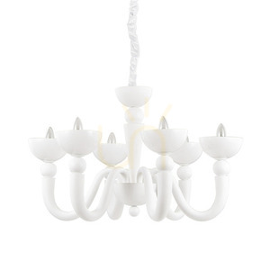 Pendelleuchte Ideallux Bon Bon SP6 Bianco weiß 6-flammig E14 80 cm 093994 small 0