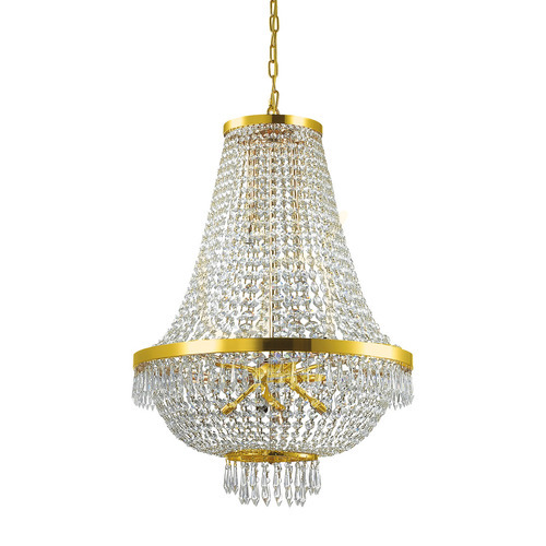 Prüfen Pendelleuchte Ideallux Caesar SP12 Gold Kristall G9 12-flammig 114743