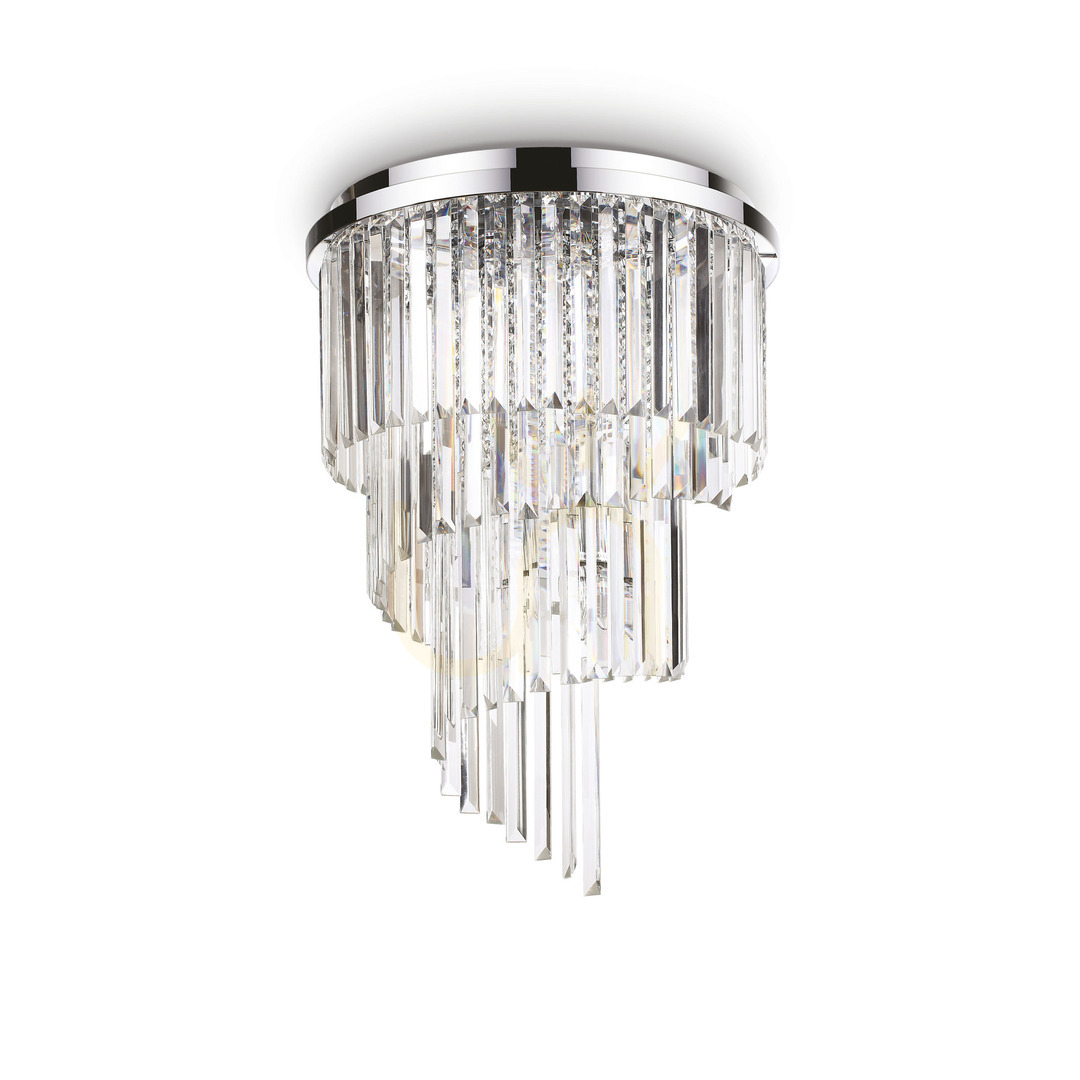 Prüfen Plafond Ideallux Carlton PL12 Cromo chrom Kristall Glas 12xE14 Ø50 cm 168937 Plafond Ideallux Carlton PL12 Cromo chrom Kristall Glas 12xE14 Ø50 cm 168937