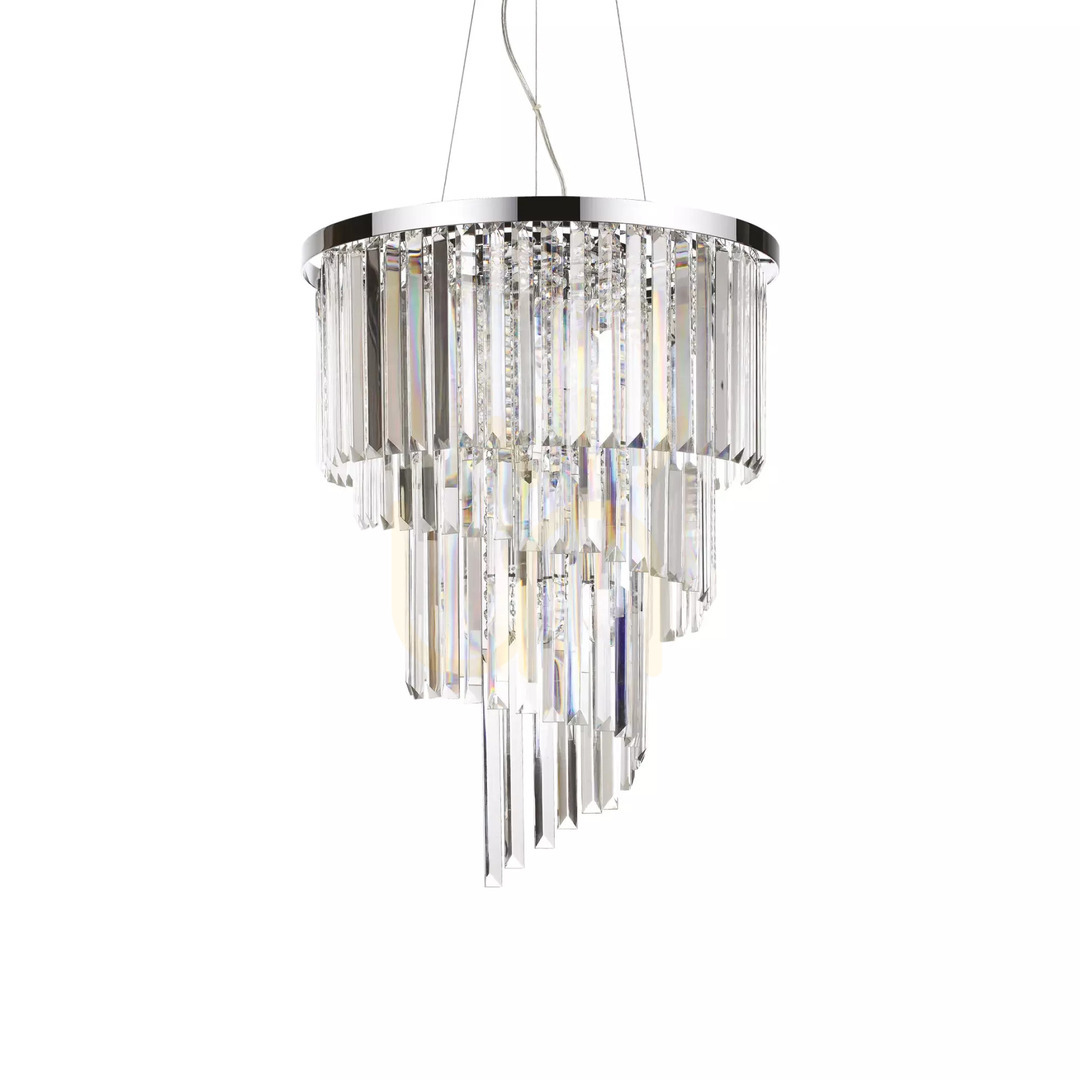 Aussicht Pendelleuchte Ideallux Carlton SP12 Chrom Kristall 12-flammig 166247 Pendelleuchte Ideallux Carlton SP12 Chrom Kristall 12-flammig 166247