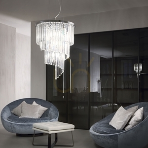 Pendelleuchte Ideallux Carlton SP12 Chrom Kristall 12-flammig 166247 3 Pendelleuchte Ideallux Carlton SP12 Chrom Kristall 12-flammig 166247 small 3