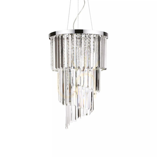Prüfen Pendelleuchte Ideallux Carlton SP8 Chrom Kristall 40 cm 117737