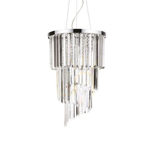 Prüfen Pendelleuchte Ideallux Carlton SP8 Chrom Kristall 40 cm 117737