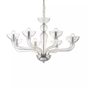 Pendelleuchte Ideallux Casanova SP8 Transparent Chrom 8-flammig 044255 small 1