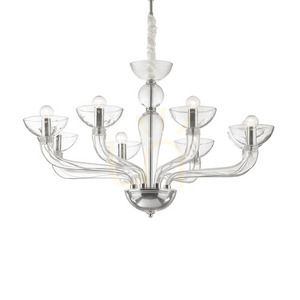 Pendelleuchte Ideallux Casanova SP8 Transparent Chrom 8-flammig 044255 small 0