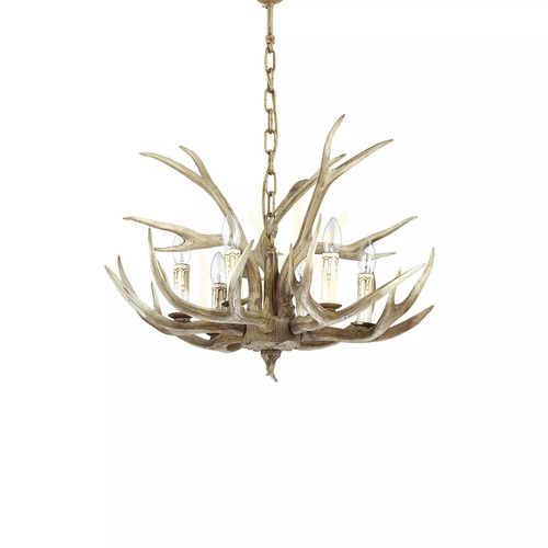 Prüfen Pendelleuchte Ideallux Chalet SP6 Beige 6-flammig E14 115498
