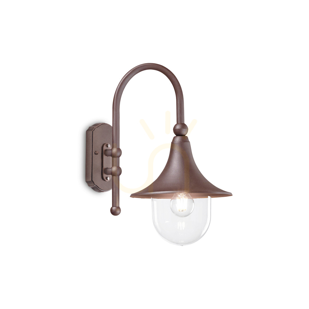 Prüfen Außenwandleuchte Ideallux Cima AP1 Coffee braun E27 246826 Außenwandleuchte Ideallux Cima AP1 Coffee braun E27 246826