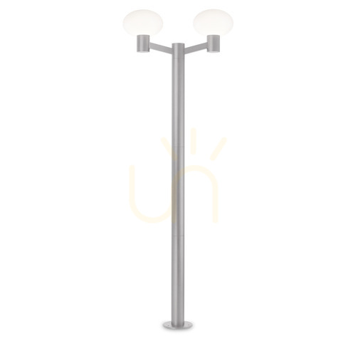 Prüfen Außenstehleuchte Ideallux CLIO MPT2 grau 2xE27 197 cm Aluminium 249513