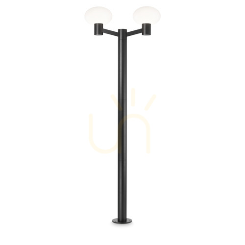 Prüfen Außenstehleuchte Ideallux CLIO MPT2 Nero schwarz 2xE27 197 cm 249520