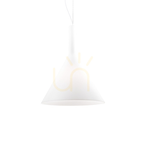 Prüfen Pendelleuchte Ideallux Cocktail SP1 Big Bianco Weiß Glas E27 074313
