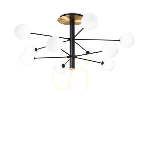 Prüfen Plafond Ideallux Cosmopolitan PL10 schwarz 10xG9 273693