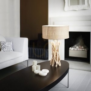 Tischleuchte Ideallux Driftwood TL1 Holz Stoff E27 40 cm 129570 small 2