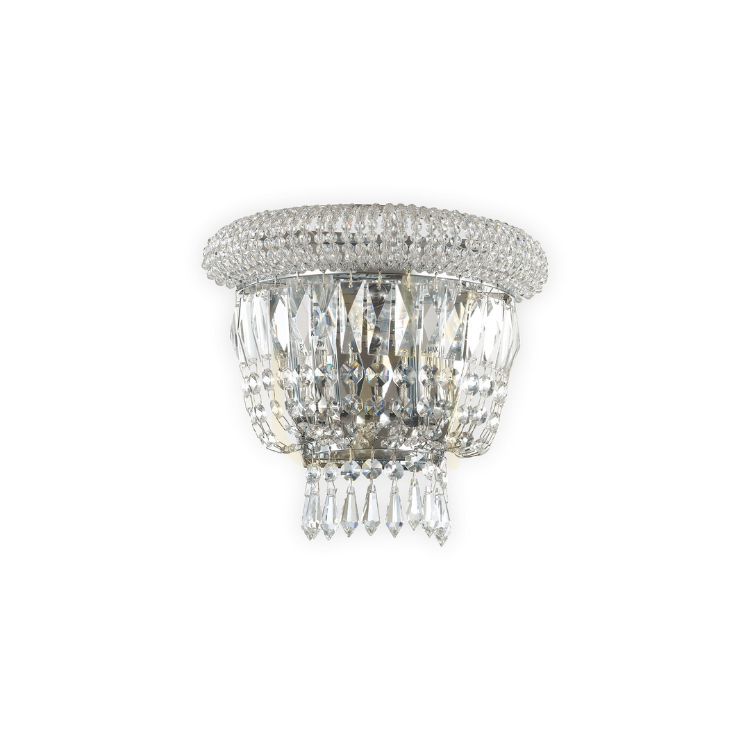 Prüfen Wandleuchte Ideallux Dubai AP2 Cromo Chrom Kristall 2-flammig E14 207155 Wandleuchte Ideallux Dubai AP2 Cromo Chrom Kristall 2-flammig E14 207155