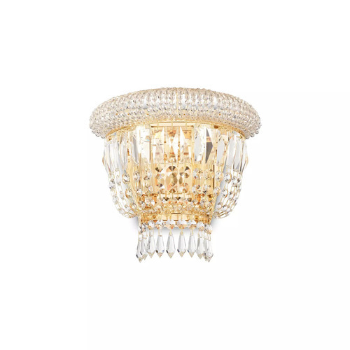 Prüfen Wandleuchte Ideallux Dubai AP2 Messing Kristall 2-flammig E14 201023