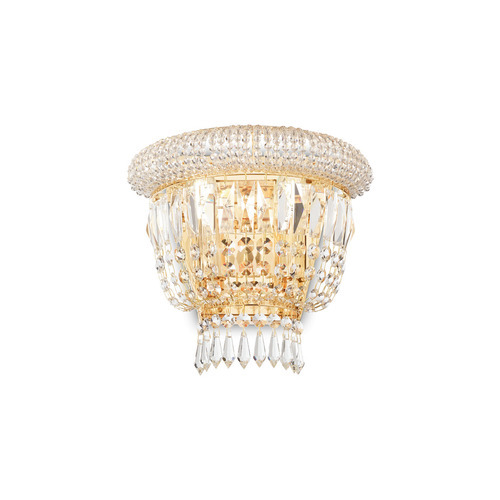 Prüfen Wandleuchte Ideallux Dubai AP2 Messing Kristall 2-flammig E14 201023