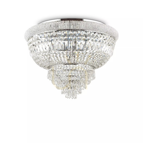 Prüfen Plafond Ideallux Dubai PL24 Chrom Kristall 78 cm 243566