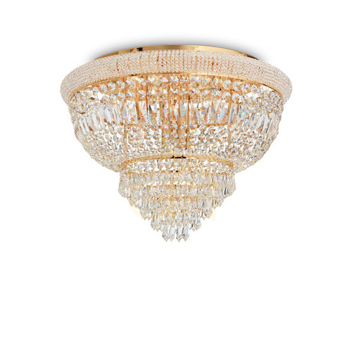 Prüfen Plafond Ideallux Dubai PL24 Messing Gold Kristall 78 cm 243498