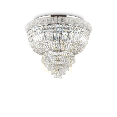 Prüfen Plafond Ideallux Dubai PL6 Cromo chrom Kristall Glas 6xE14 207186