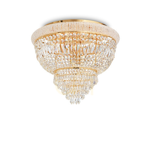 Prüfen Plafond Ideallux Dubai PL6 Ottone Messing Kristall 6-flammig 52 cm 201016