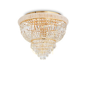 Plafond Ideallux Dubai PL6 Ottone Messing Kristall 6-flammig 52 cm 201016 small 0