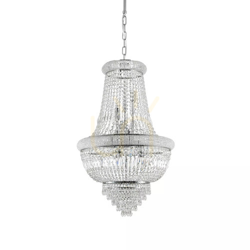Prüfen Pendelleuchte Ideallux Dubai SP10 Cromo Chrom Kristall 52 cm 215969