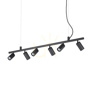 Pendelleuchte Ideallux Dynamite SP6 Nero schwarz 6-flammig GU10 231396 small 2