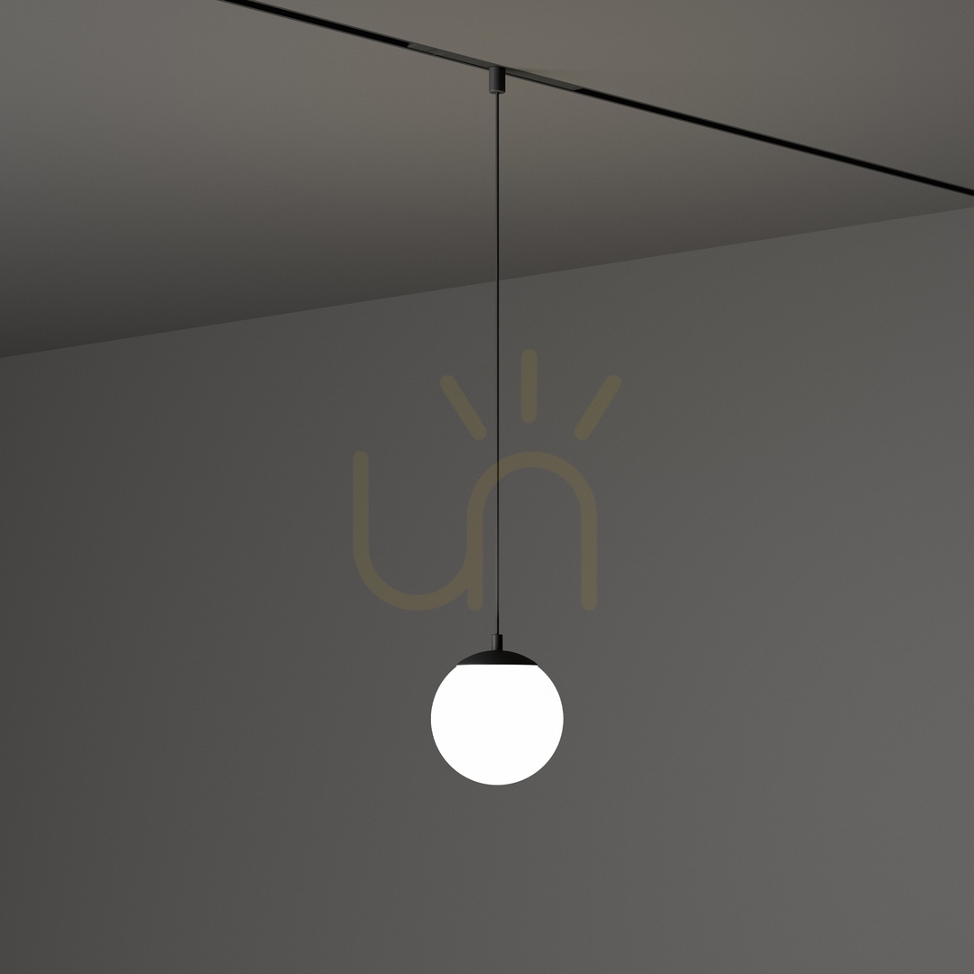 Aussicht Schienen-Pendelleuchte Ideallux EGO Ball schwarz 10W 3000K LED 327532 Schienen-Pendelleuchte Ideallux EGO Ball schwarz 10W 3000K LED 327532