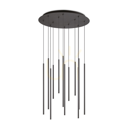 Prüfen Pendelleuchte Ideallux LOOK SP12 Nero schwarz LED 19W 3000K 12-flammig 263434