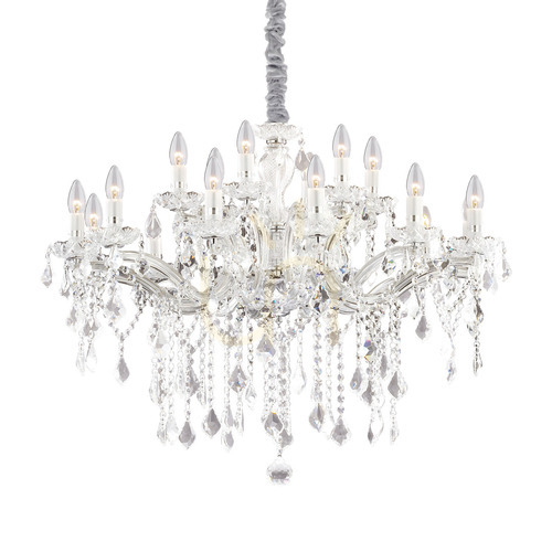 Prüfen Pendelleuchte Ideallux Florian SP18 Chrom Kristall Glas 86 cm 075150