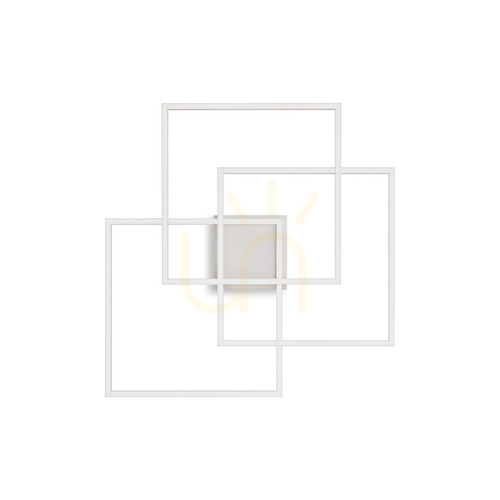 Prüfen Plafond Ideallux Frame Quadrato Bianco LED 33W weiß 53,3 cm 230702