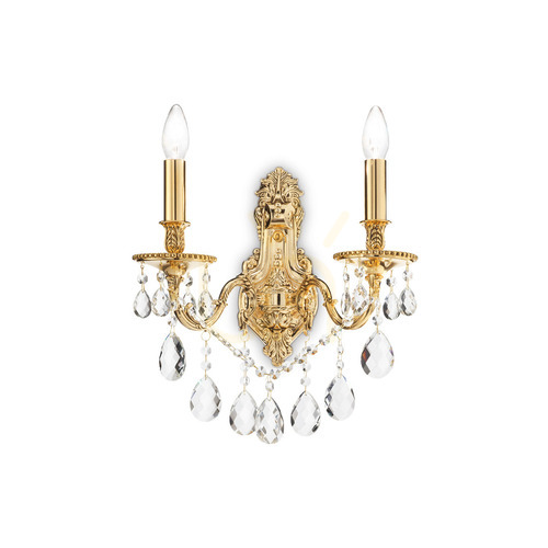 Prüfen Wandleuchte Ideallux Gioconda AP2 Oro Gold Kristall E14 2-flammig 060491