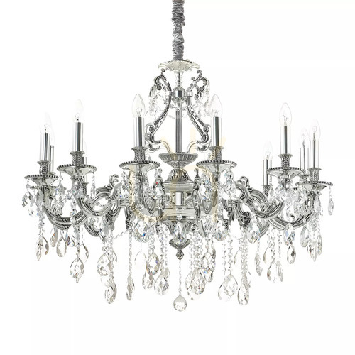 Prüfen Pendelleuchte Ideallux Gioconda SP12 Argento Silber 90 cm 164953