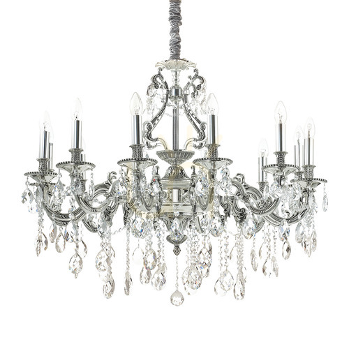 Prüfen Pendelleuchte Ideallux Gioconda SP12 Argento Silber 90 cm 164953