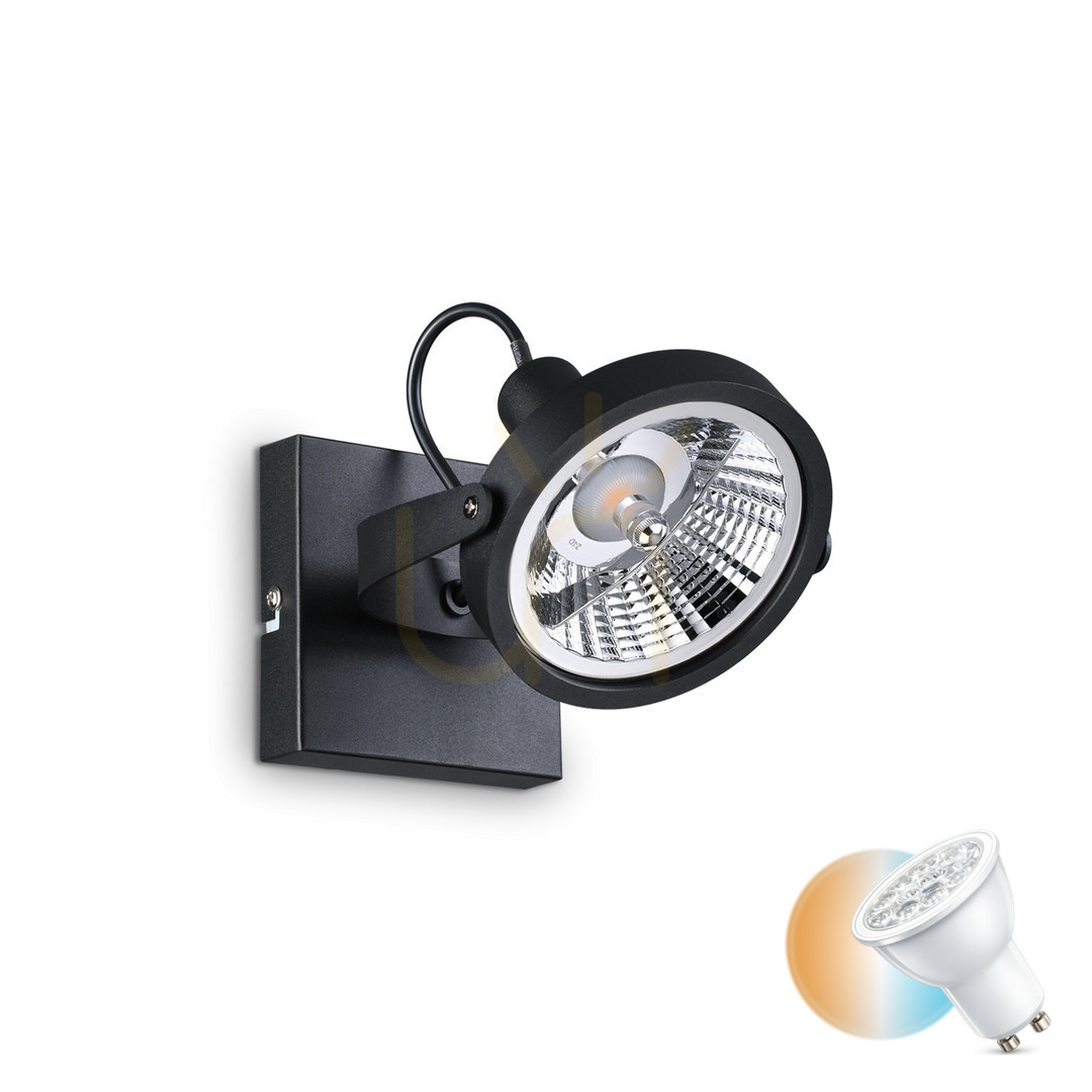Prüfen Plafond Ideallux GLIM PL1 Nero schwarz GU10 1-flammig 200231 Plafond Ideallux GLIM PL1 Nero schwarz GU10 1-flammig 200231