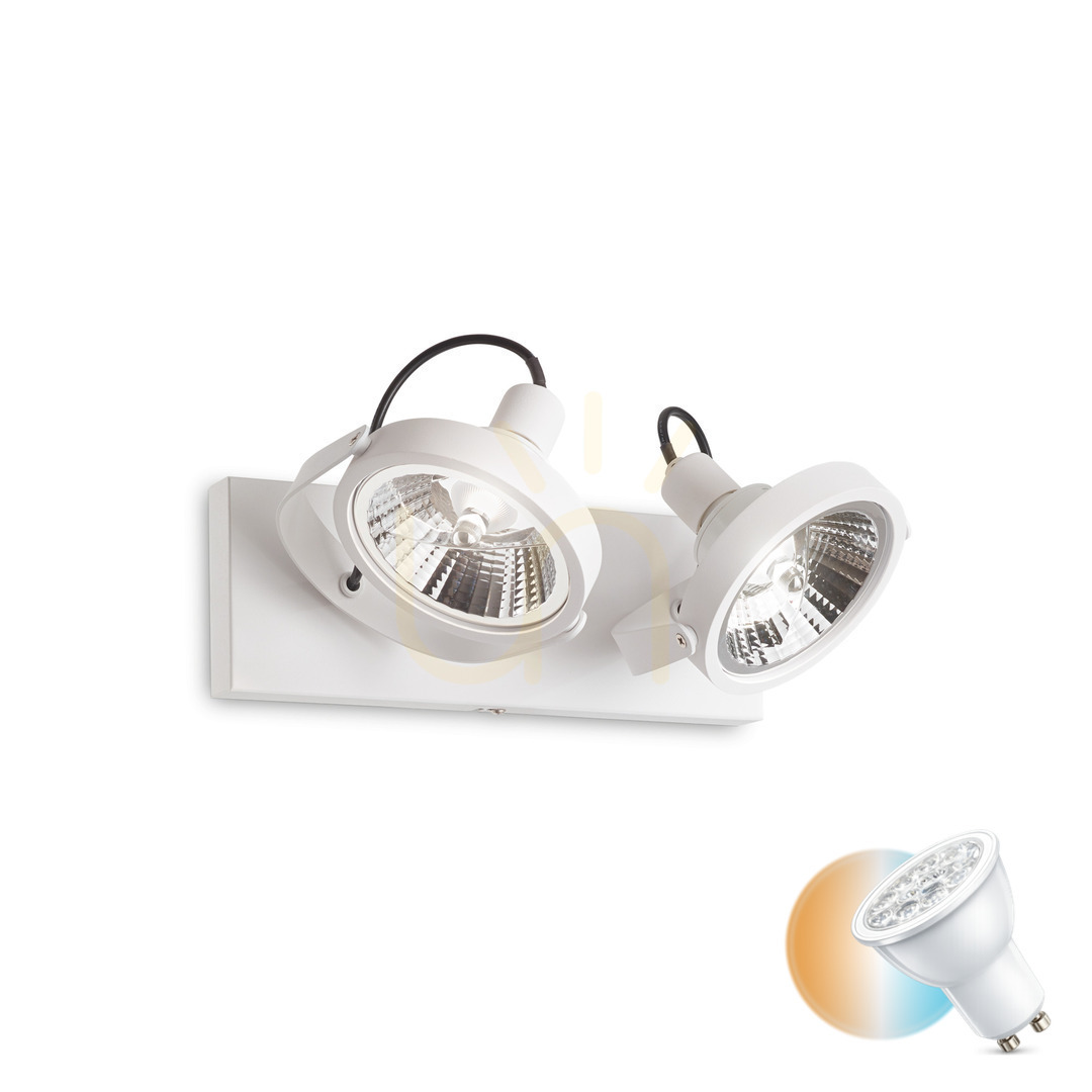 Prüfen Plafond Ideallux GLIM PL2 BIANCO weiß Metall 2xGU10 200200 Plafond Ideallux GLIM PL2 BIANCO weiß Metall 2xGU10 200200