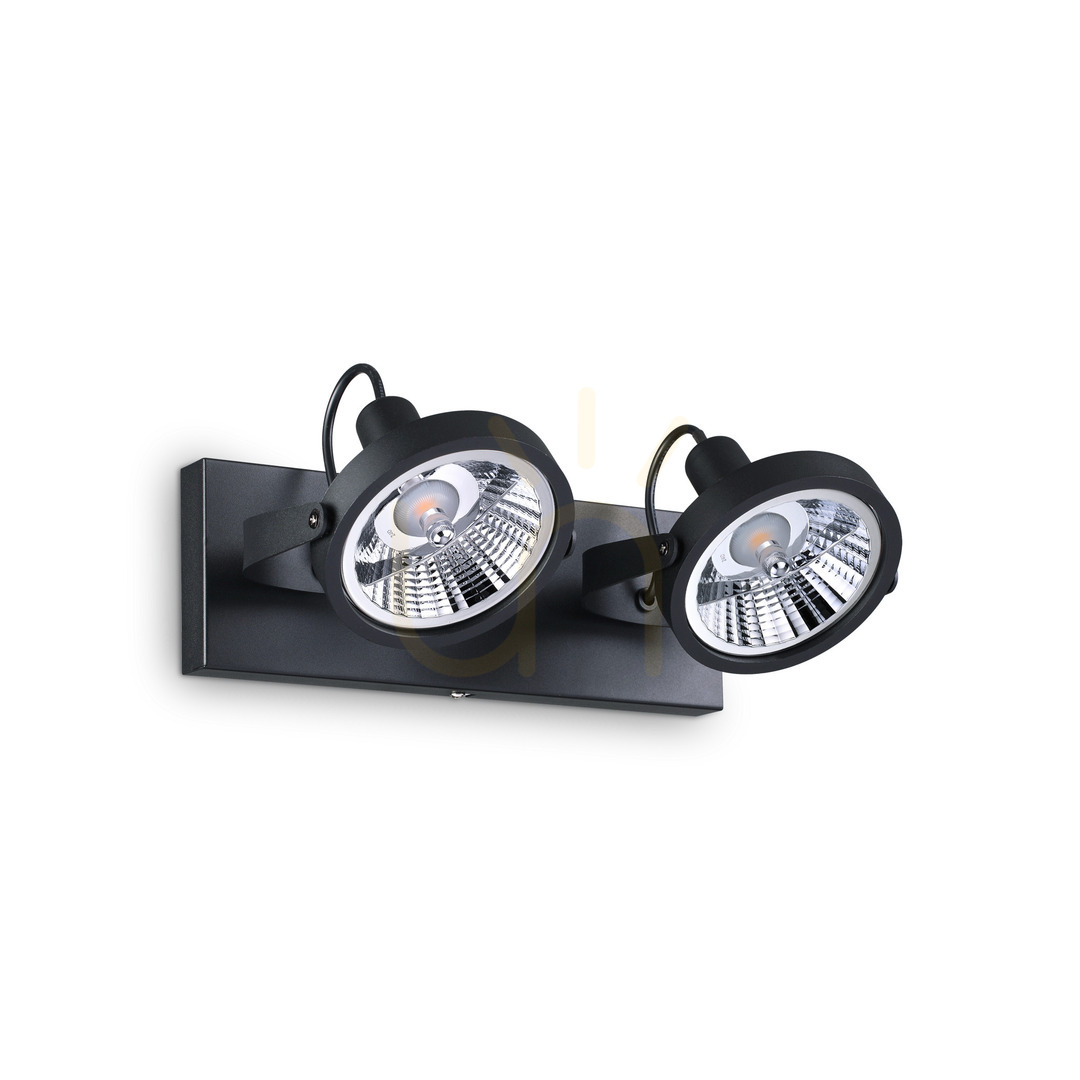 Anzeige Plafond Ideallux GLIM PL2 Nero schwarz GU10 2-flammig 200248 Plafond Ideallux GLIM PL2 Nero schwarz GU10 2-flammig 200248