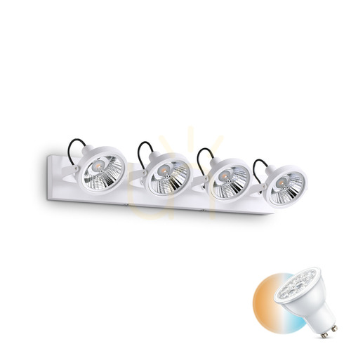 Prüfen Plafond Ideallux GLIM PL4 BIANCO weiß 4xGU10 200217