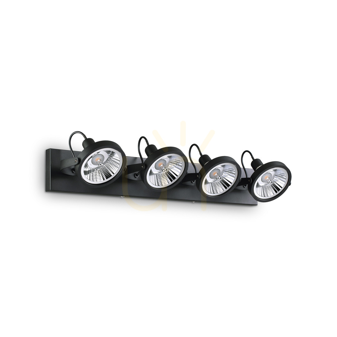 Zeige Plafond Ideallux GLIM PL4 Nero schwarz 4xGU10 200255 Plafond Ideallux GLIM PL4 Nero schwarz 4xGU10 200255